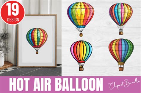 Hot Air Balloon Png Bundle For Crafts Designs Graphics