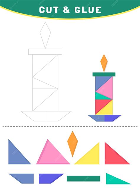 werkbladen knippen en plakken premium vector
