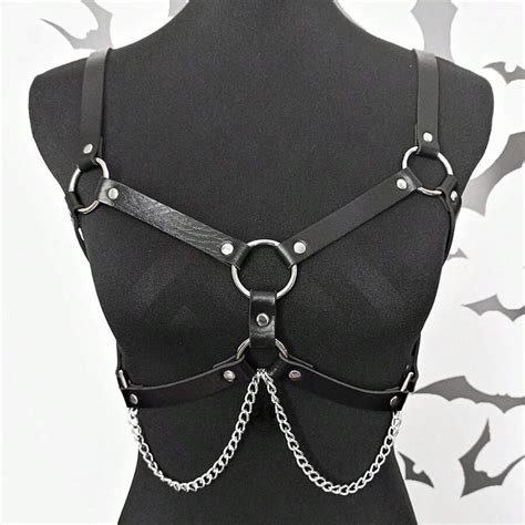 Sexy Chest Harness Leather Lingerie Erotic Body Harness Women Mature Suspenders Garter Belt