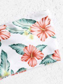 Strapless Flower High Waisted Bikini Set In White Zaful