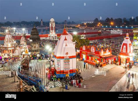 haridwar india november   view   evening ganga aarti