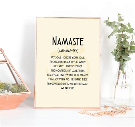 Namaste Traditional Indian Greeting Wall Art Namaste Quote - Etsy