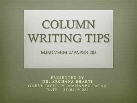 Column Writing Tipsmjmcsem 2paper 203pdf