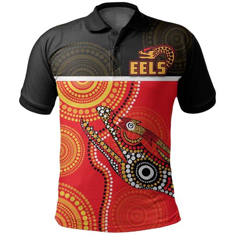 Parramatta Rugby Polo Shirt Eels Aboriginal Black Fegrin