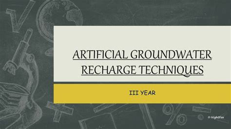 Groundwater recharge techniques | PPT