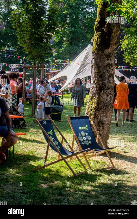 Neckargemuend, Germany: May, 28. 2023: Local street food festival in a
