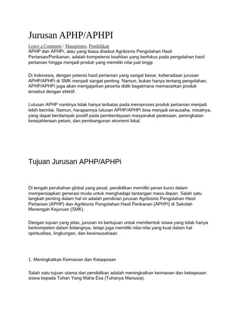 Jurusan Aphp Pdf
