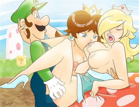 Luigi Daisy Rosalina Commission By Madefromlazers Hentai Foundry