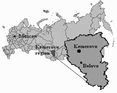 map showing  location   belovo   kemerovo region  scientific diagram