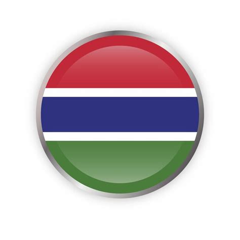 Bandera De Gambia En Redondo Vector Premium