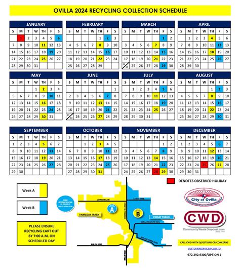 2024 Ovilla Recycling Collection Schedule - Community Waste Disposal