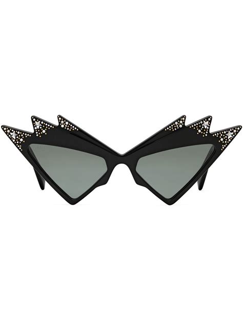 Gucci Eyewear Crystal Embellished Cat Eye Sunglasses Farfetch