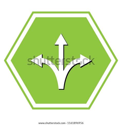 Threeway Direction Arrow Sign Vector White Stock Vector Royalty Free