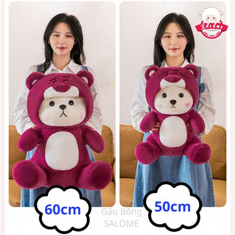 Gấu Bông Lena Ngồi Đội Nón Gấu Dâu Salome Thú Nhồi Bông Teddy Bear