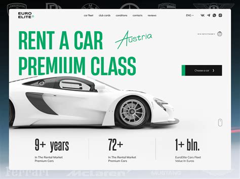 EuroElite premium car rental website design by Anuar D. on Dribbble