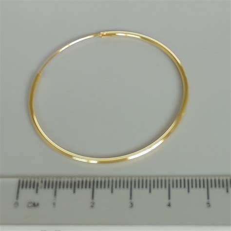 Large Gold Hoop Earrings Gold Hoops 45 Mm Gold Plated Etsy