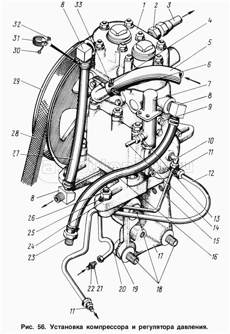 Установка компрессора и регулятора давления ЗИЛ-131 — Автопитер
