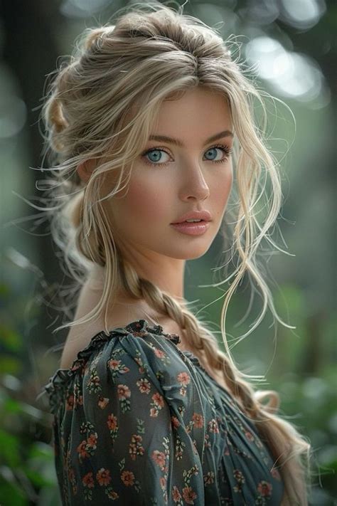 Mulheres belas Gesicht schönheit Blonde schönheit Langhaarfrisuren