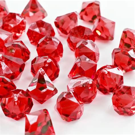 Red Acrylic Large Diamonds Decorative Gems