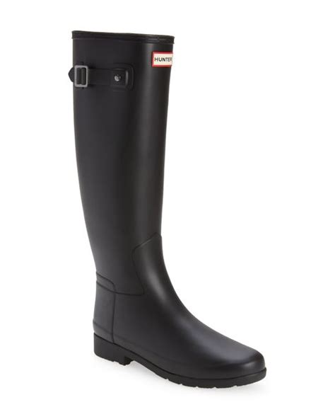 HUNTER Original Refined Matte Rain Boot In Black Lyst