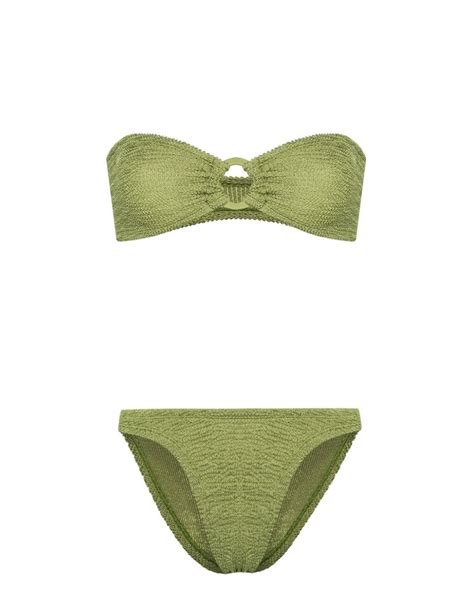 Hunza G Gloria Seersucker Bikini Set In Green Lyst