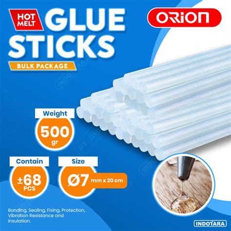 Jual Hot Melt Glue Sticks Isi Refill Glue Gun Orion Size 7mm 500gr