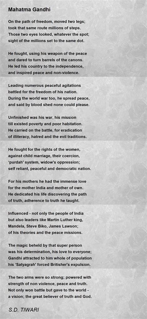 Poem On Mahatma Gandhi 8