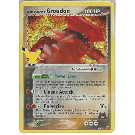 Pokemon Trading Card Game Team Magma S Groudon Rare Holo