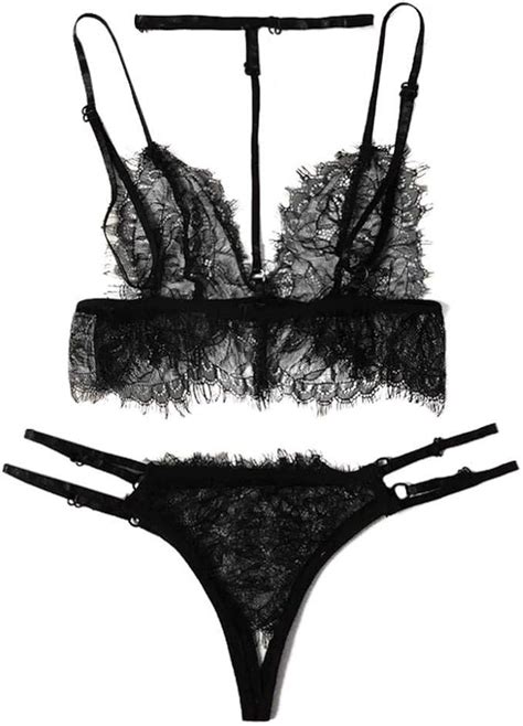 Rtyoo Couple de Lingerie Lingerie Sexy pour Femmes col en V Soutien Gorge en Dentelle érotique