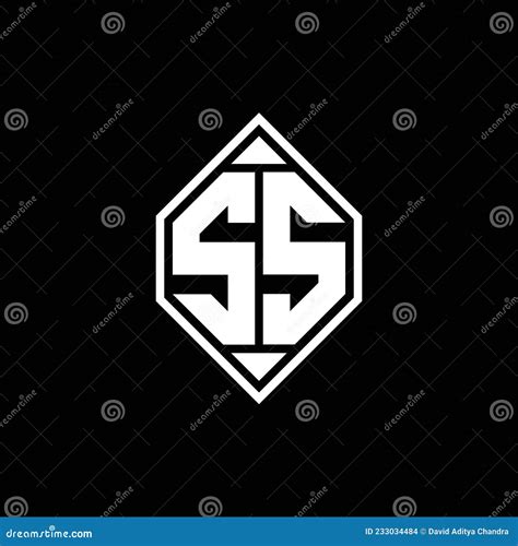 Ss Logo Monogram Geometric Shield Shape Style Stock Vector