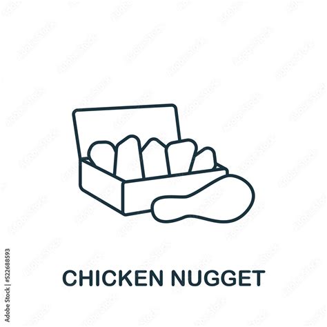 Chicken Nugget Icon Monochrome Simple Line Fastfood Icon For Templates