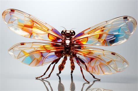 Premium Ai Image Crystal Dragonfly Work Of Art For Design And Decoration