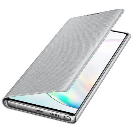 Offizielle Samsung Note 10 Plus 5G Hülle LED View Cover - Silber