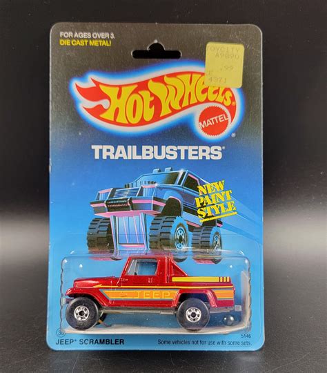 Hot Wheels Jeep Scrambler Trailbusters Metallic Dark Red 7 Slot Collectibles