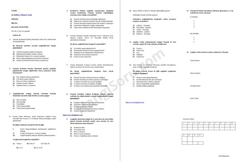 Tarih 11 Sınıf 1 Dönem 2 Yazılı Sınav Soruları İndir 2021 2022