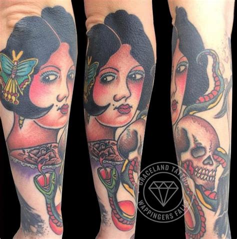 Girl Snake And Skull Tattoo By Adam Lauricella TattooNOW