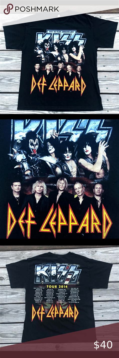 Kiss Def Leppard 2014 40th Anniversary T Shirt
