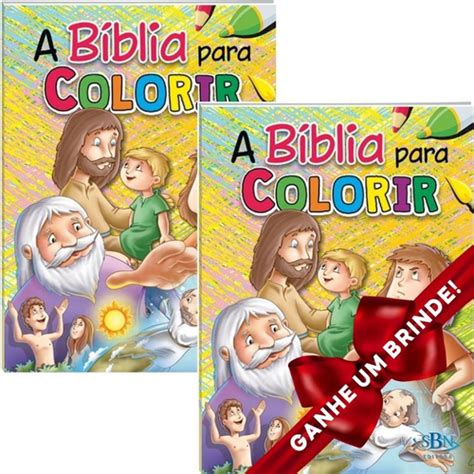 Combo Livros A B Blia Para Colorir Ilustrada Infantil Sbn Submarino