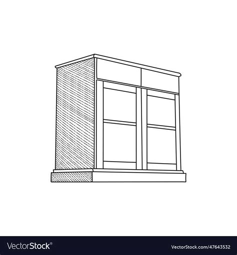 Kitchen cabinet line art furniture logo or icon Vector Image