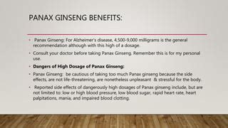 Panax Ginseng Benefits PPT