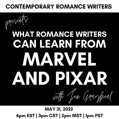 What Romance Writers Can Learn from Marvel and Pixar – Contemporary ...