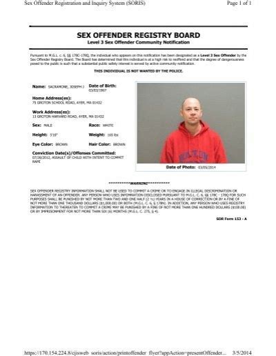 Ayer Level 3 Sex Offenders