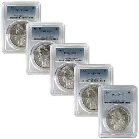 PDSOCC Morgan Dollar Mint Mark Set PCGS - MS64 | US Coins | Csnmint.com