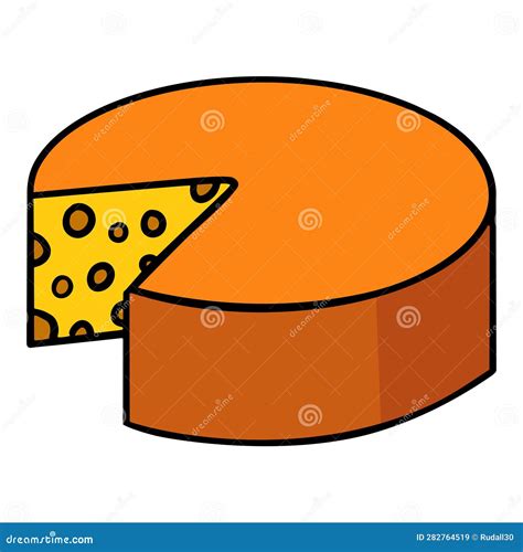 Doodle Art Of Cheddar Cheese Cartoon Vector 282764519