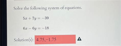 Solved Solve the following system of | Chegg.com