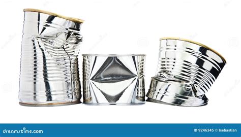 Three Damaged Tin Cans Royalty Free Stock Photo Image 9246345