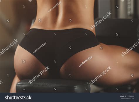 Perfect Fitness Woman Sexy Buttocks Lingerie Stock Photo