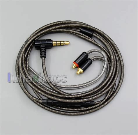 Shielding Mic Remote Pure Silver Plated Earphone Cable For Shure Se