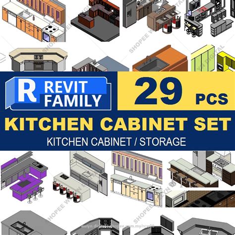 Autodesk | Revit 2025 | 48 Kitchen Cabinet set Revit Family Files ...