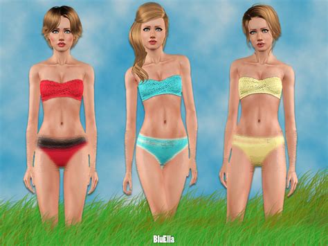 The Sims Resource Crochet Trimmed Bikini Bra